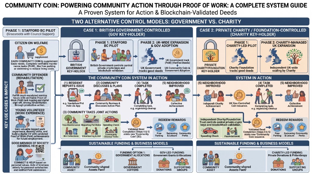Crypto-currency version of the Community Coin system
